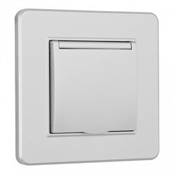 Розетка с заземлением и шторкой, с крышкой Arte Milano SET16-1 SET16-1-41-1 silver