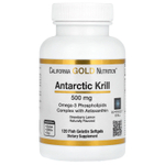 California Gold Nutrition, Масло антарктического криля, комплекс фосфолипидов омега-3 с астаксантином, натуральной клубникой и лимоном, 500 мг, 120 мягких капсул с рыбьим желатином