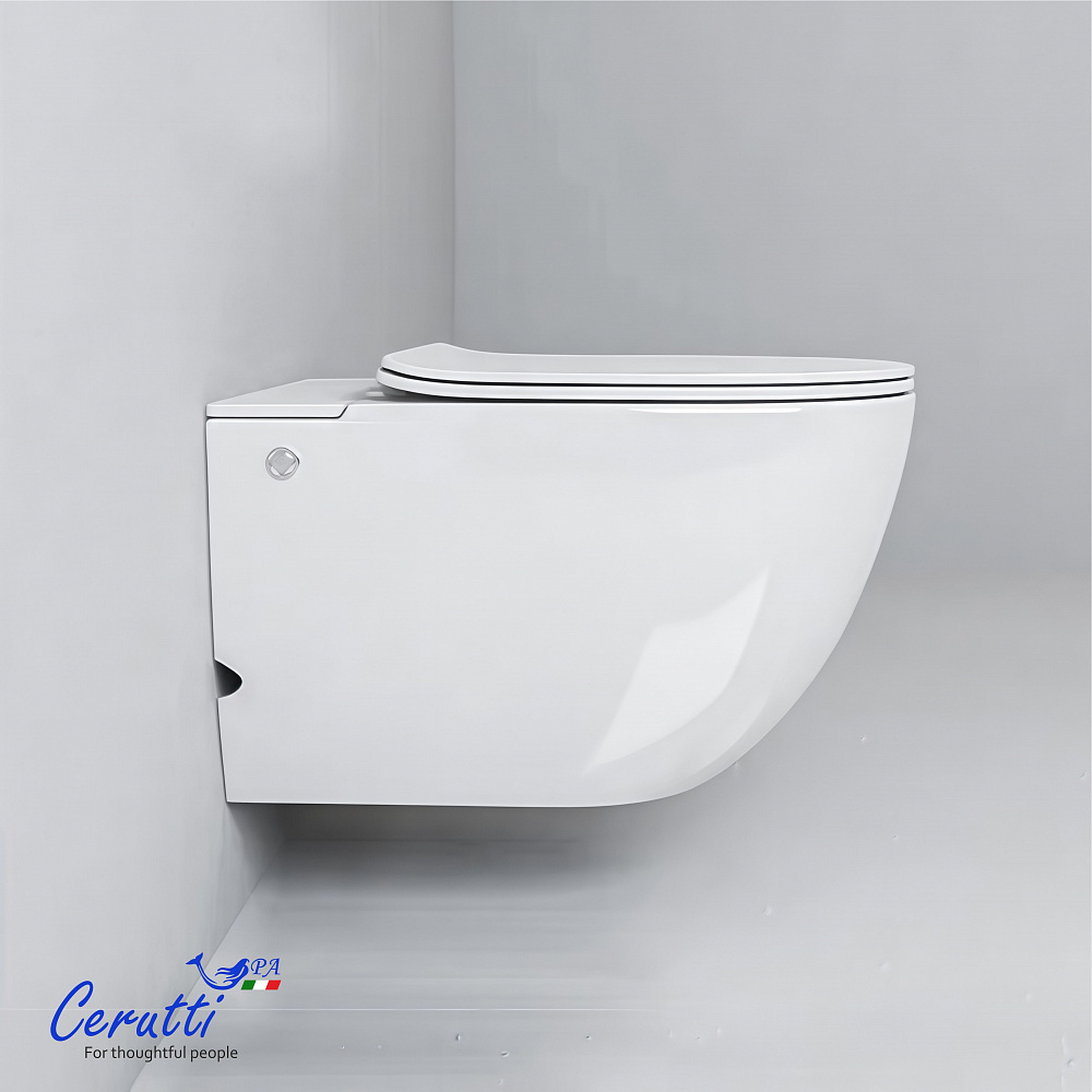 Унитаз подвесной Ceruttispa БАРБАРИЯ (BARBARIA) Aria Pulse CT10591 (585х360х330) с функцией импульсного смыва БЕЗ РАМЫ