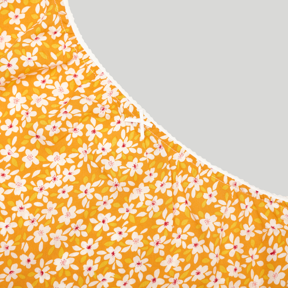 Midi Skirt Lolita Orange Flower