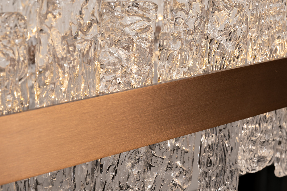 Люстра подвесная прямоугольная 140см Garda Decor золотая