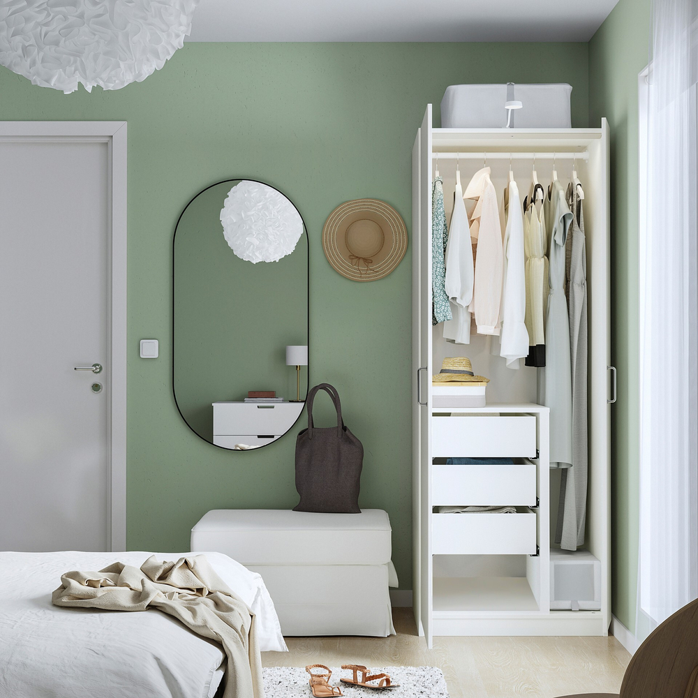 Распашной шкаф FARDAL PAX IKEA комбинация (двухсекционный) (белый)  100*45*240