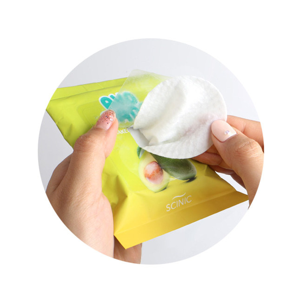 Scinic avocado makeup retouching pad - Очищающие диски для коррекции макияжа