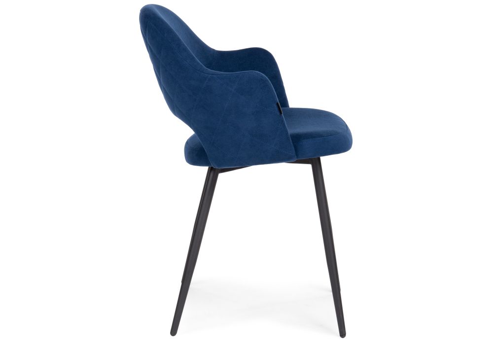 Стул на металлокаркасе Гутрид прошивка ромбы сзади темно-синий / черный