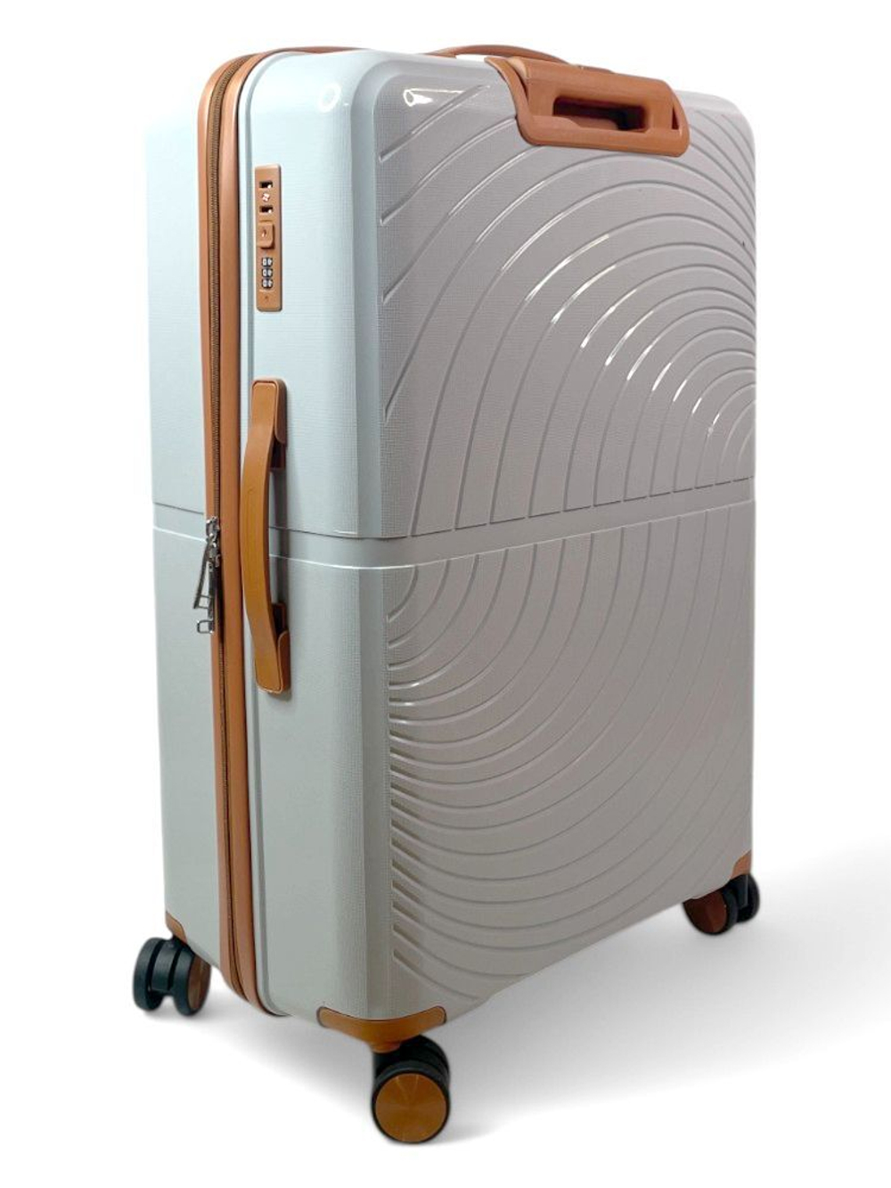 Большой чемодан Bon-Voyage PP Wave, Светло-серый, L