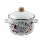 Кастрюля эмалированная 3,0л цилиндр Roses
