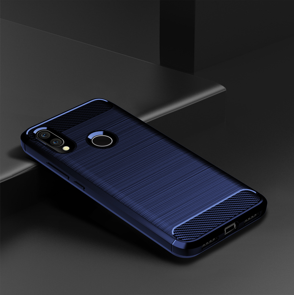 Чехол для Xiaomi Redmi 7 (Redmi Y3) цвет Blue (синий), серия Carbon от Caseport