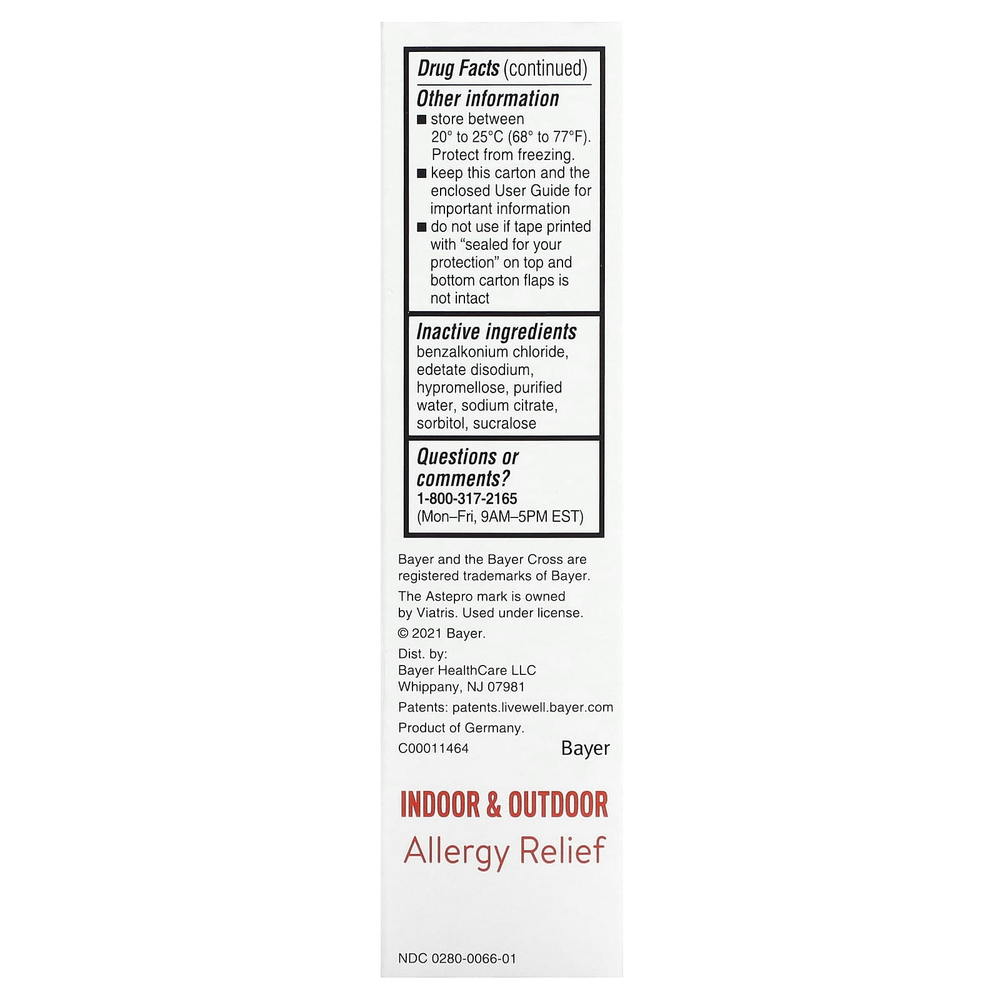 ASTEPRO, Children's Allergy, антигистаминный спрей для носа, для детей от 6 лет, без отдушек, 11 мл (0,37 жидк. унц.)