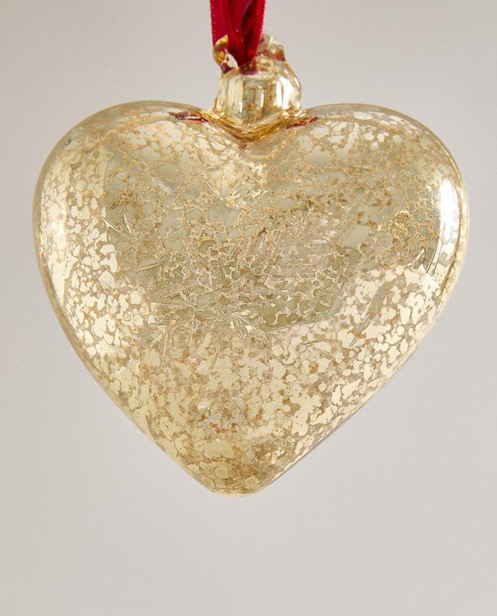 ZARA HOME ЕЛОЧНОЕ УКРАШЕНИЕ «СЕРДЕЧКО» С ЭФФЕКТОМ КРАКЛЕ, ЗОЛОТИСТЫЙ