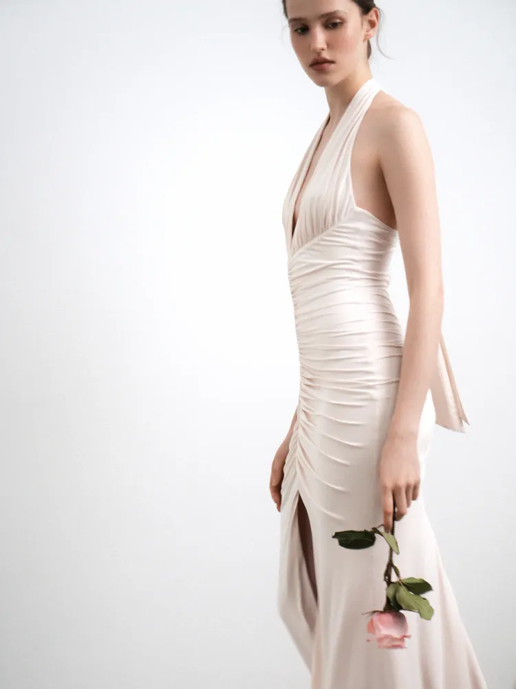 Луна макси (Luna maxi), платье макси из молочного бифлекса