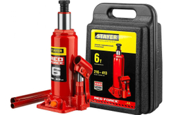 Гидравлический бутылочный домкрат STAYER RED FORCE, 6т, 216-413 мм, в кейсе, 43160-6-K 43160-6-K_z01