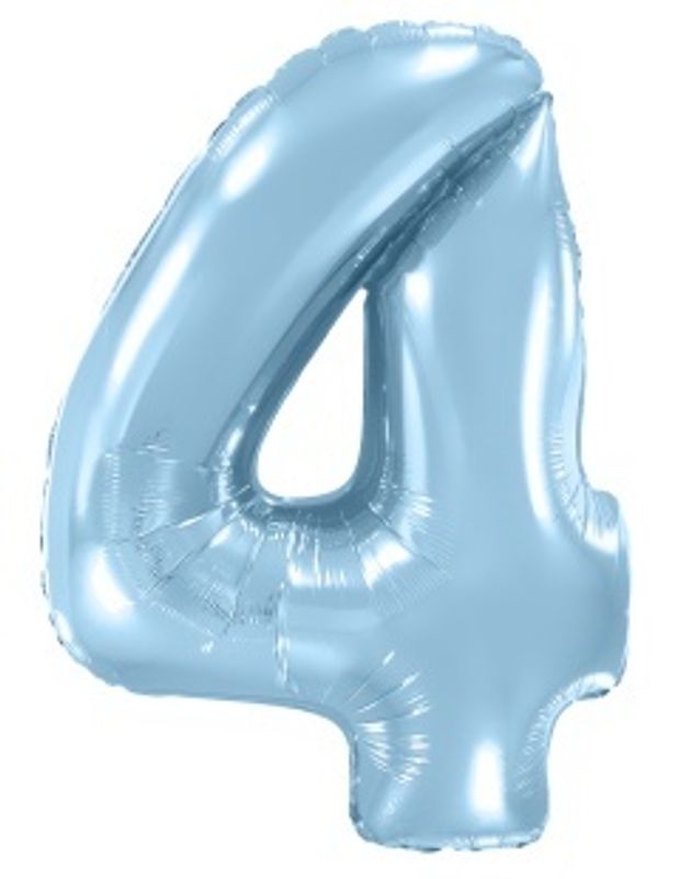 FM Шар 40'' / 102 см "Цифра 4" Голубой Макарунс (БГ-60)