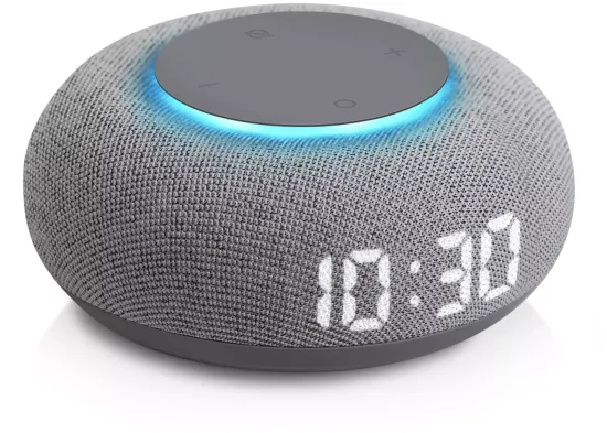 Умная колонка VK Капсула мини (с часами), светлая серая