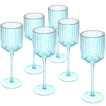 Бокал для вина 330мл «Enjoy Life» в наборе 6шт, цвет голубой