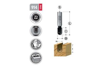 Фреза с радиусным торцом R=3.2 мм, 6.35х45 мм, S=8 мм WOODWORK 914.3013.08