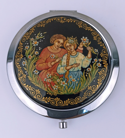 Ручное зеркало "Парочка" №2  (худ. роспись)