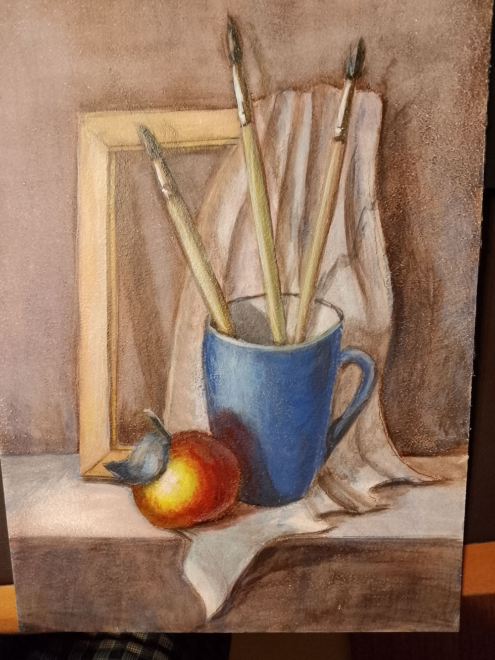 Картина "Айва", натюрморт. 30 см на 30 см. Акрил на картоне. Авторская живопись, оригинал.