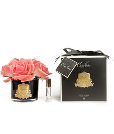 Букет из 5 персиковых роз в черной вазе, Cote Noire