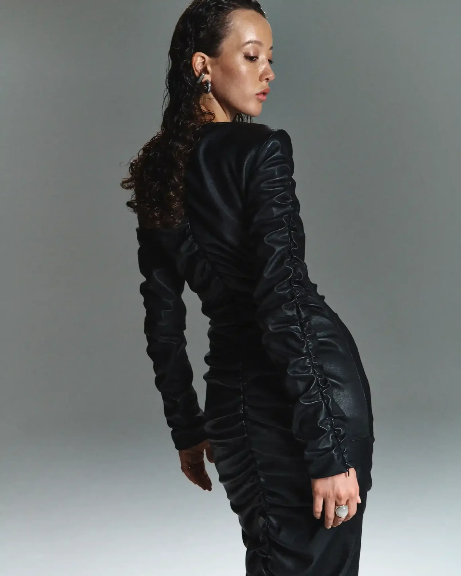 Платье Mermaid из кожи наппа