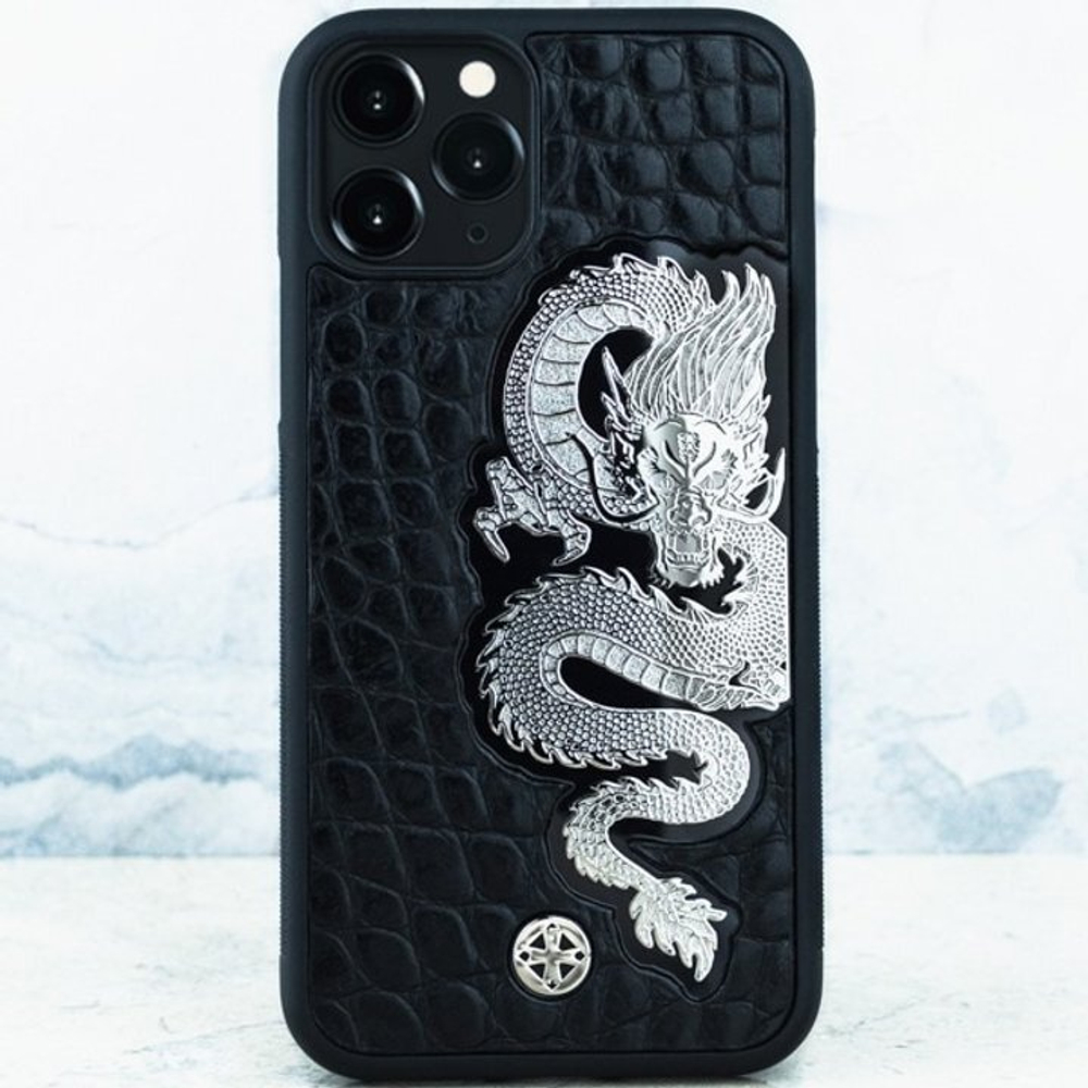Премиум Чехол для iPhone дракон - Euphoria HM Premium - аксессуар из натуральной кожи и ювелирного сплава