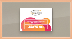 Рамка 45x65 для постера и фотографий, пластиковая, багетная, со стеклом и задником, ВсеПодрамники. Товар уцененный