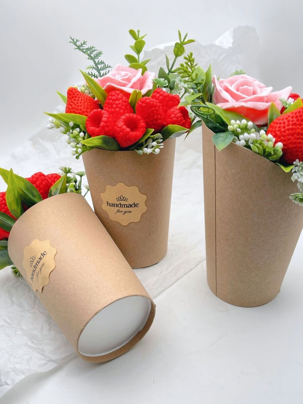 букет малина крафт