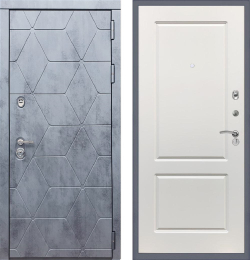 Входная металлическая дверь Рекс 28 Бетон темный / ФЛ-117 Силк сноу (белый, матовый без текстуры)