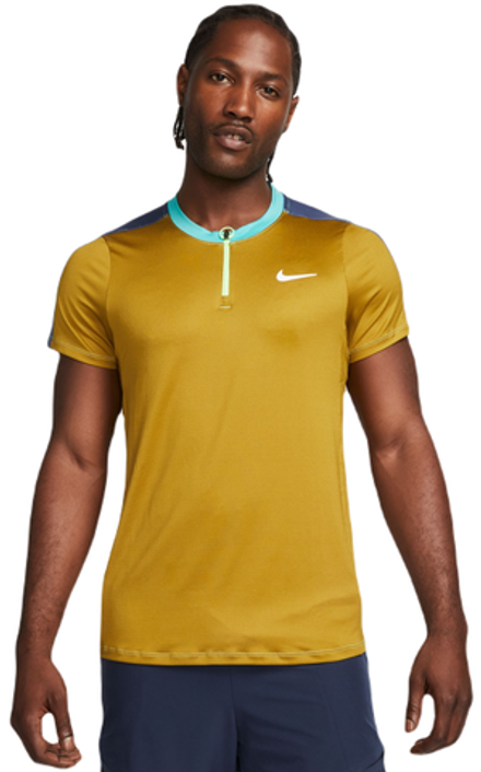 Теннисное поло Nike Court Dri-Fit Advantage Polo - bronzine/diffused blue/washed teal/white - Brown
