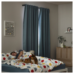 IKEA BRUKSVARA  (ИКЕА БРУКСВАРА)  -  Штора абажурная, 1 шт, на ленте/светло-голубая, 140x250 см
