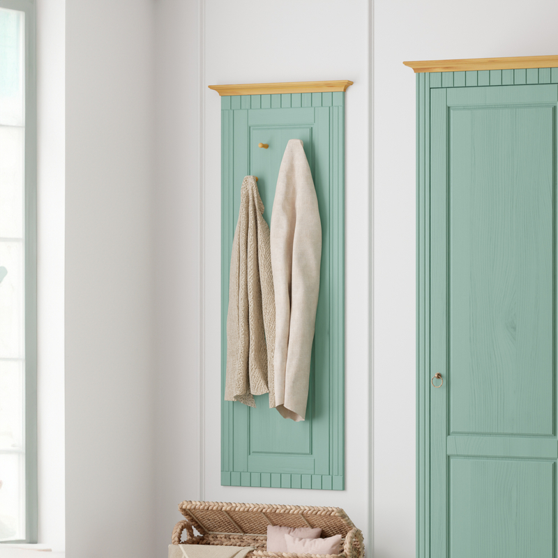 Вешалка настенная, 47х125, Неаполь, для одежды, в прихожую, из массива дерева, зеленый, 2 шт., Dipriz