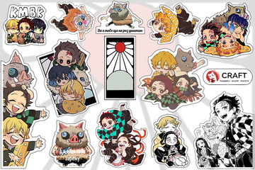 Стикерлист "Клинок рассекающий демонов (главные герои)"