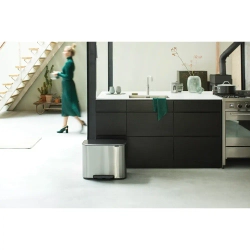 Brabantia Контейнер для мусора Bo 11+23 л для сортировки матовое серебро