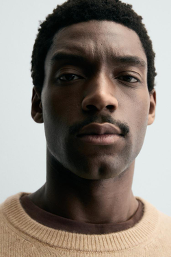 ZARA КАШЕМИРОВЫЙ СВИТЕР КЛАССИЧЕСКОГО КРОЯ, СВЕТЛО РЫЖЕВАТО-КОРИЧНЕВЫЙ