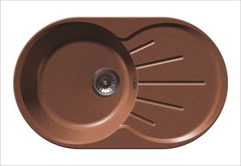 GRANFEST Мойка мрамор RONDO GF-R--750L  чаша с крылом 750*460мм   синий арт.GF-