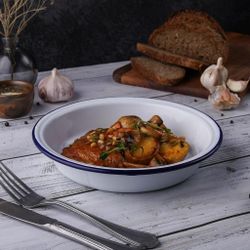 Салатник 1000 мл d 22 см h4,5 см Blue Rim эмалированая сталь SUNNEX [1]