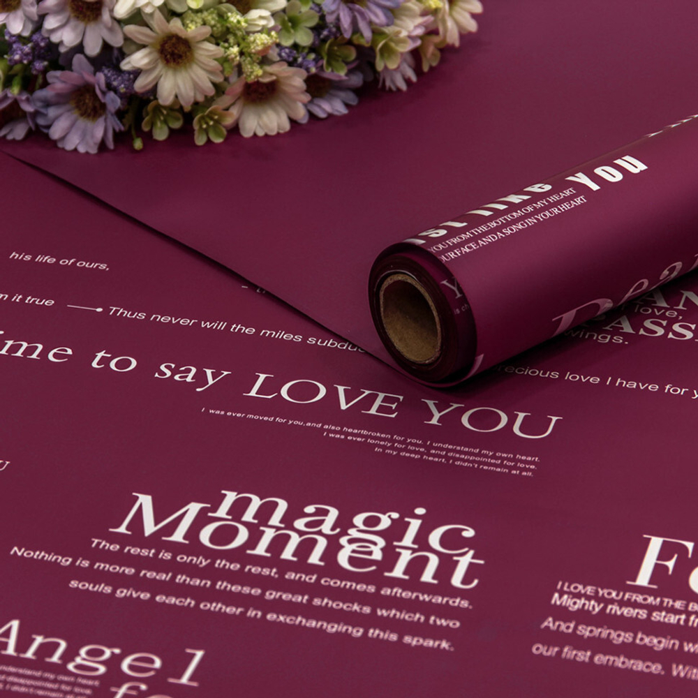 Пленка В рулоне 10 м х 58 см с печатью (Бордовый)