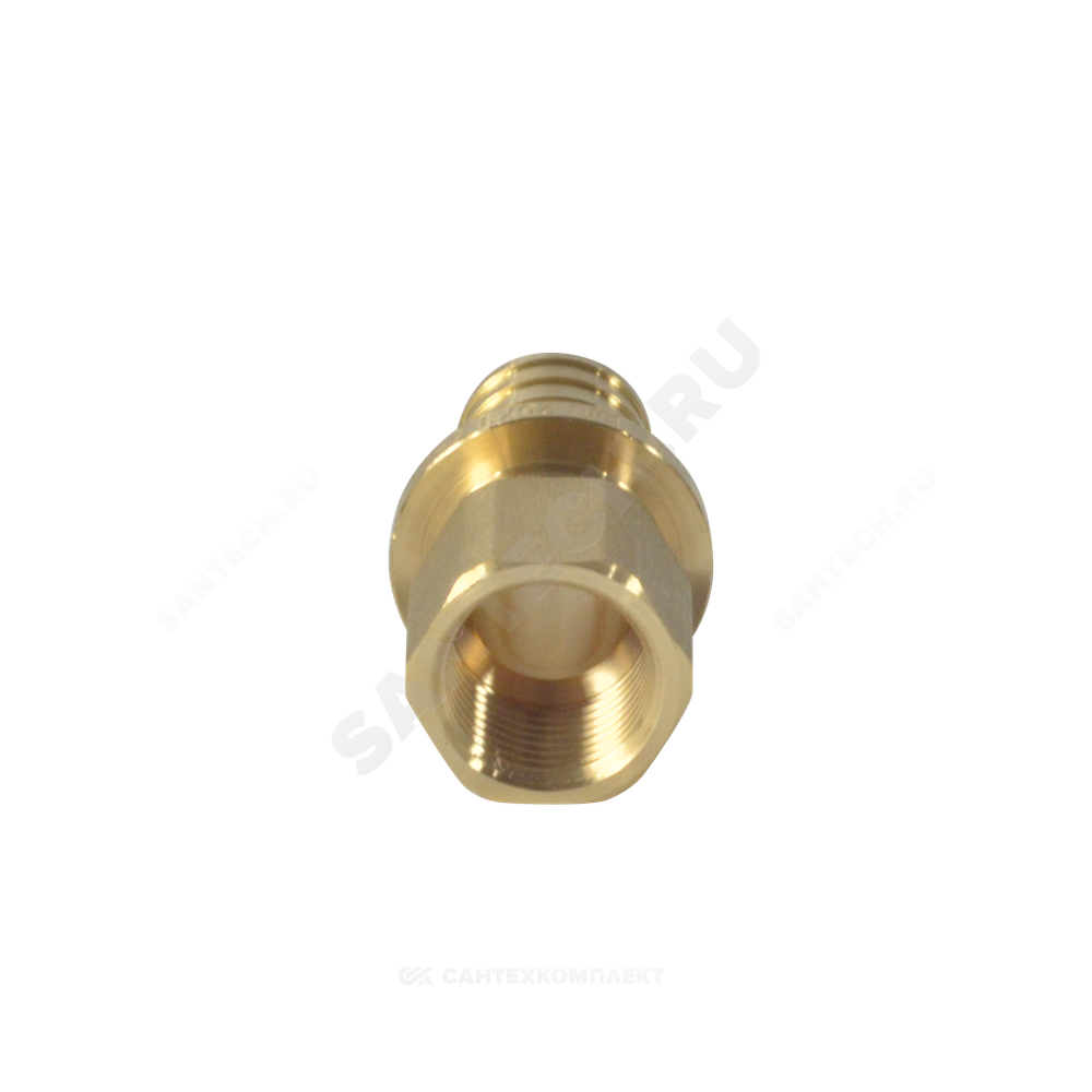 Муфта для PE-X труб аксиальная латунь Дн 25х3/4" ВР РОС
