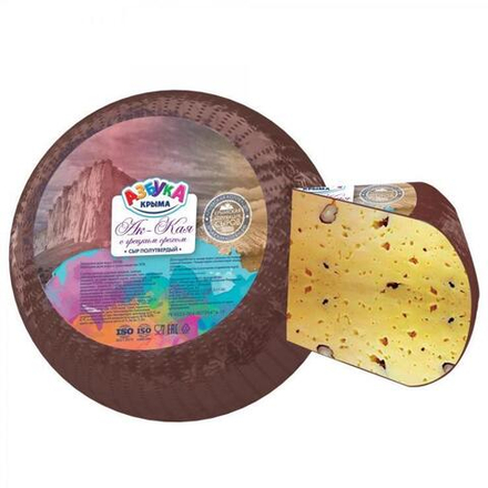 Сыр полутвердый "Винный с грецким орехом", 50% ТМ Азбука Крыма