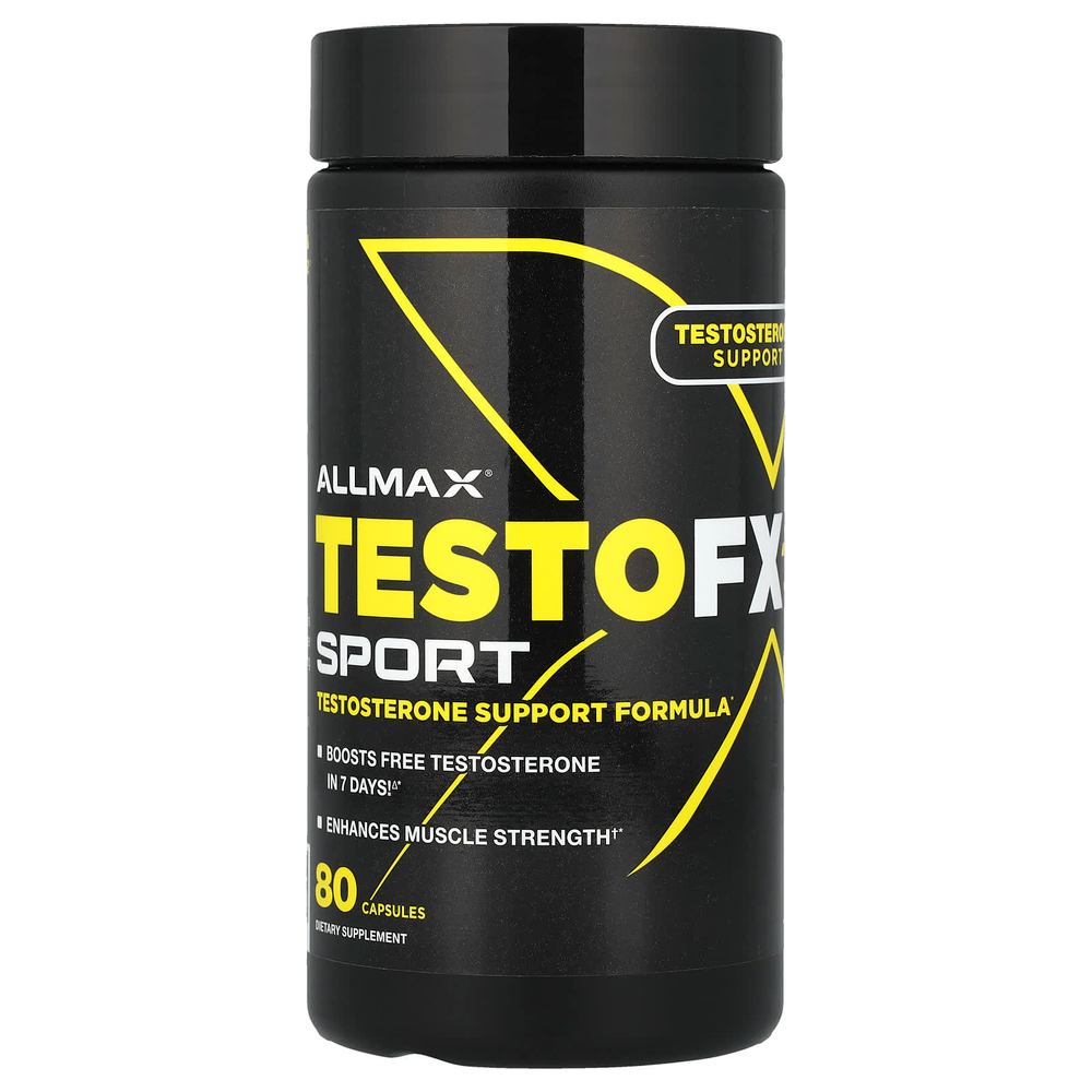 ALLMAX, TestoFX Sport, формула для поддержки тестостерона, 80 капсул