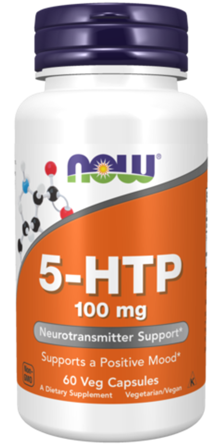 NOW Foods, 5-гидрокситриптофан 100 мг, 5-HTP 100 mg, 60 вегетарианских капсул