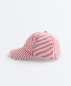 OYSHO Кепка из 100%-го хлопка в полоску, красный