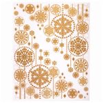 Украшение для окон и стекла ЗОЛОТАЯ СКАЗКА "Узоры из золотых снежинок 2", 30х38 см, ПВХ, 591228