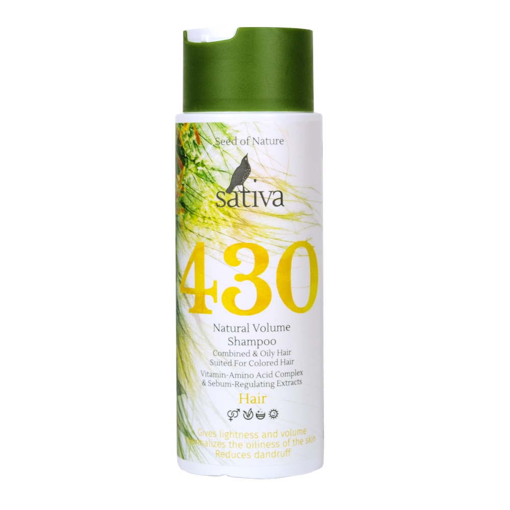 Шампунь натуральный Sativa №430 для Объема волос (250мл)