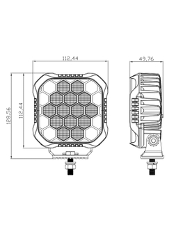 Светодиодная фара рабочего света РИФ 112x112x50 мм 90W LED
