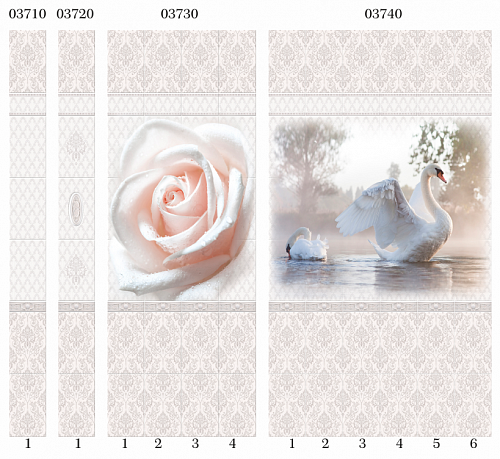 Панель ПВХ фотопечать 3D Panda Дамасский узор 2700х250 мм