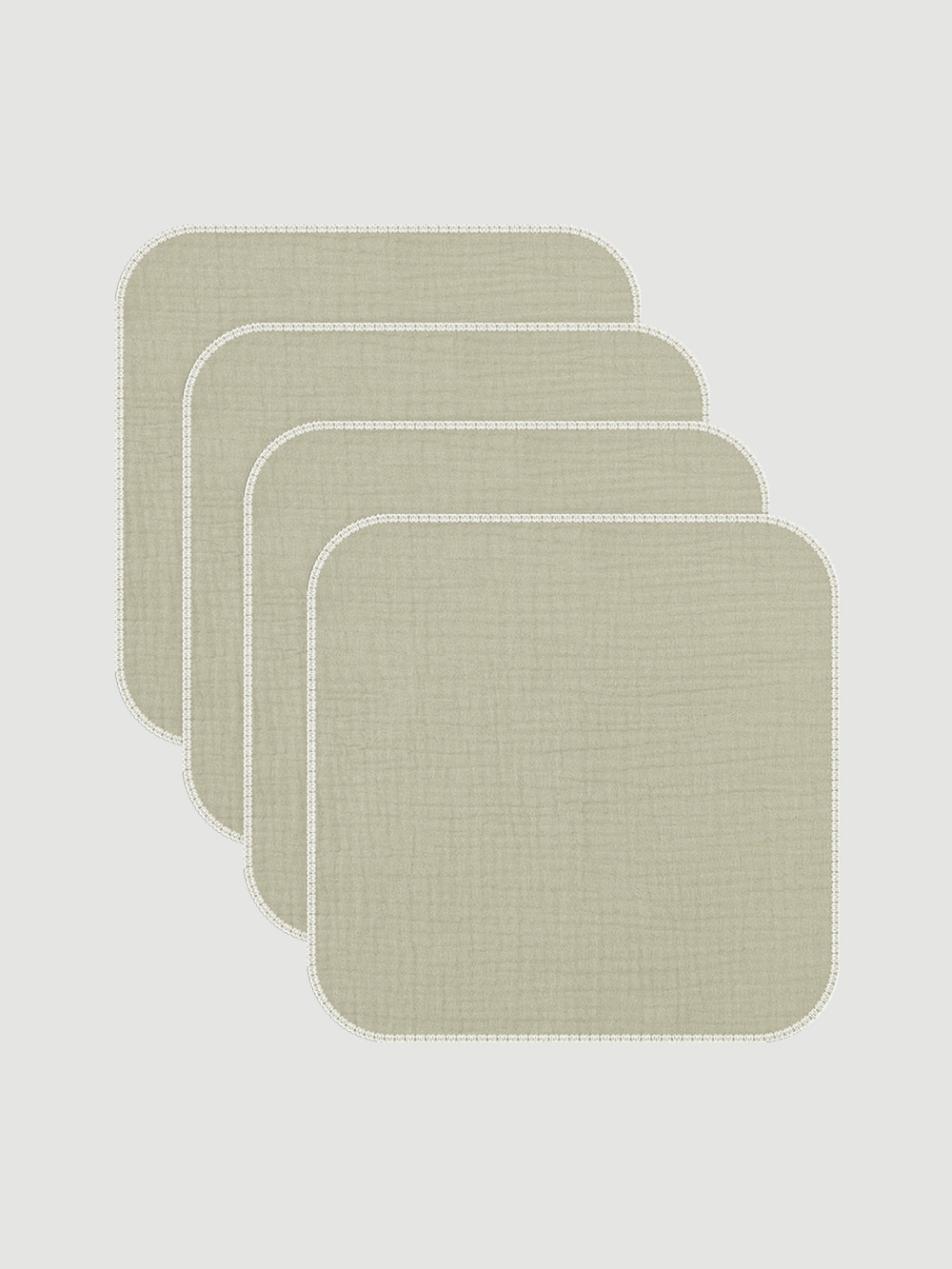 Сет из 4х муслиновых салфеток Mjölk Olive