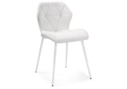 Стул на металлокаркасе Вальд экокожа белый / белый глянец