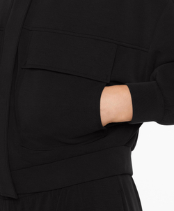 Oysho Куртка с карманами из ткани с модалом, с начесом, черный