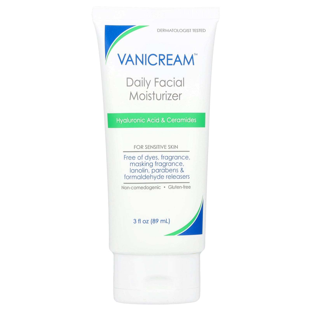 Vanicream, Ежедневное увлажняющее средство для чувствительной кожи, без отдушек, 89 мл (3 жидк. унц.)