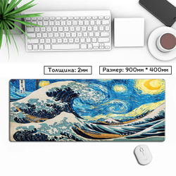 Большой коврик для мыши "Волна"